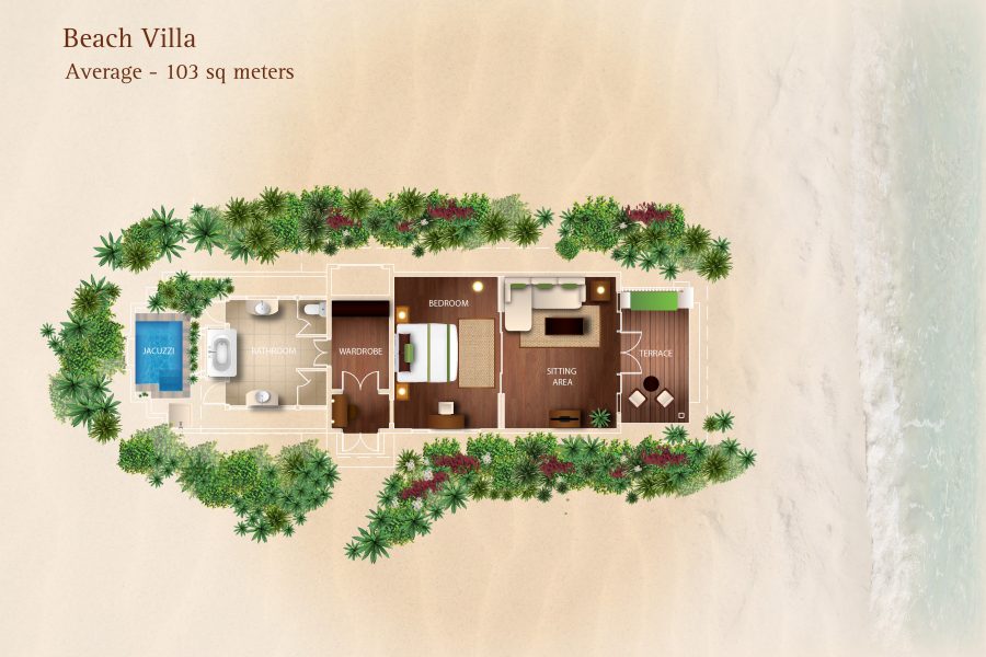 Beach Villa Floor Plan - Kurumba Maldives